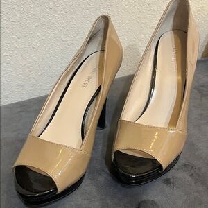 Nine West Women's Beige Peep Toe Heels